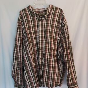 Green Plaid Button-Up Shirt